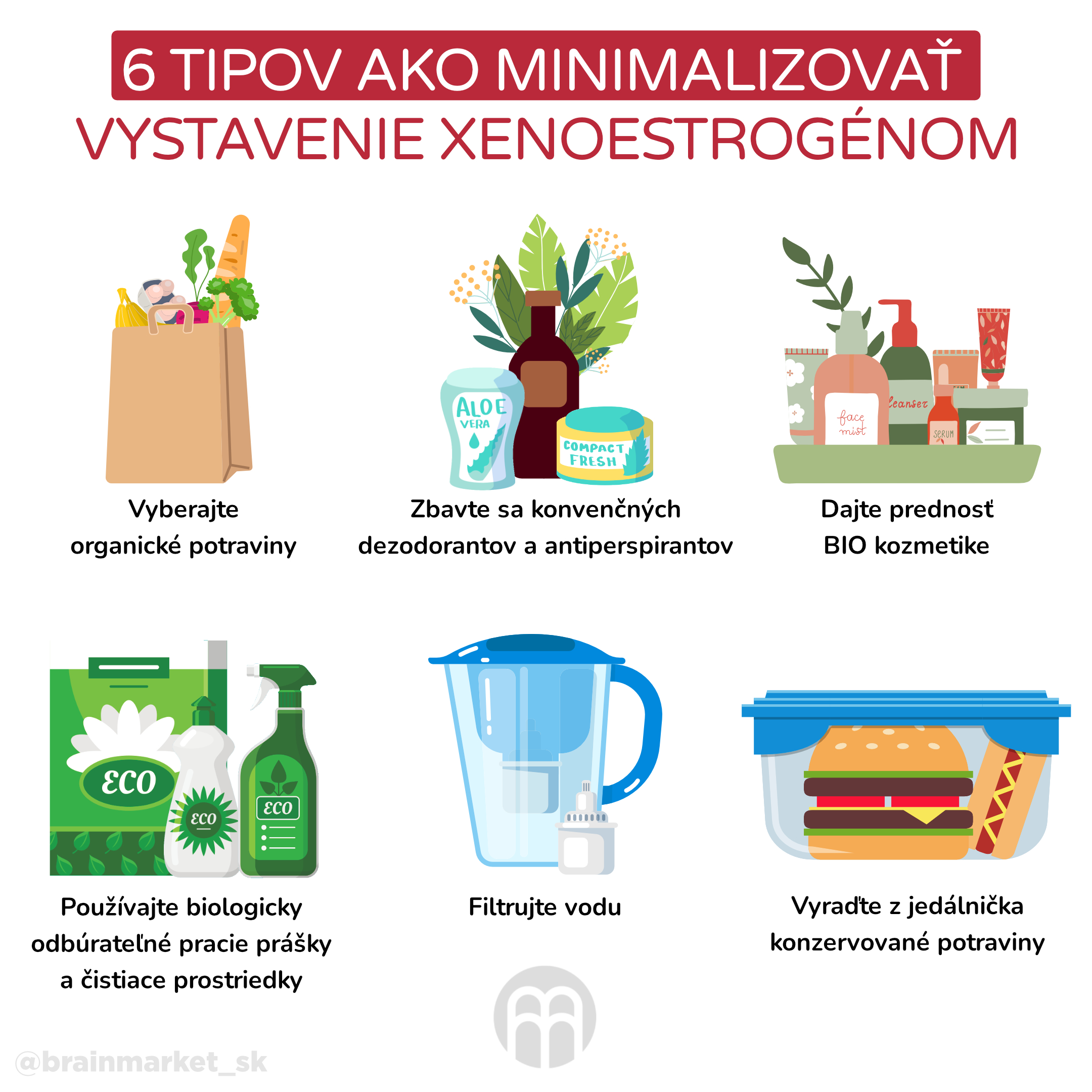 6 tipů jak minimalizovat vystavení xenoestrogenům_infografika_cz