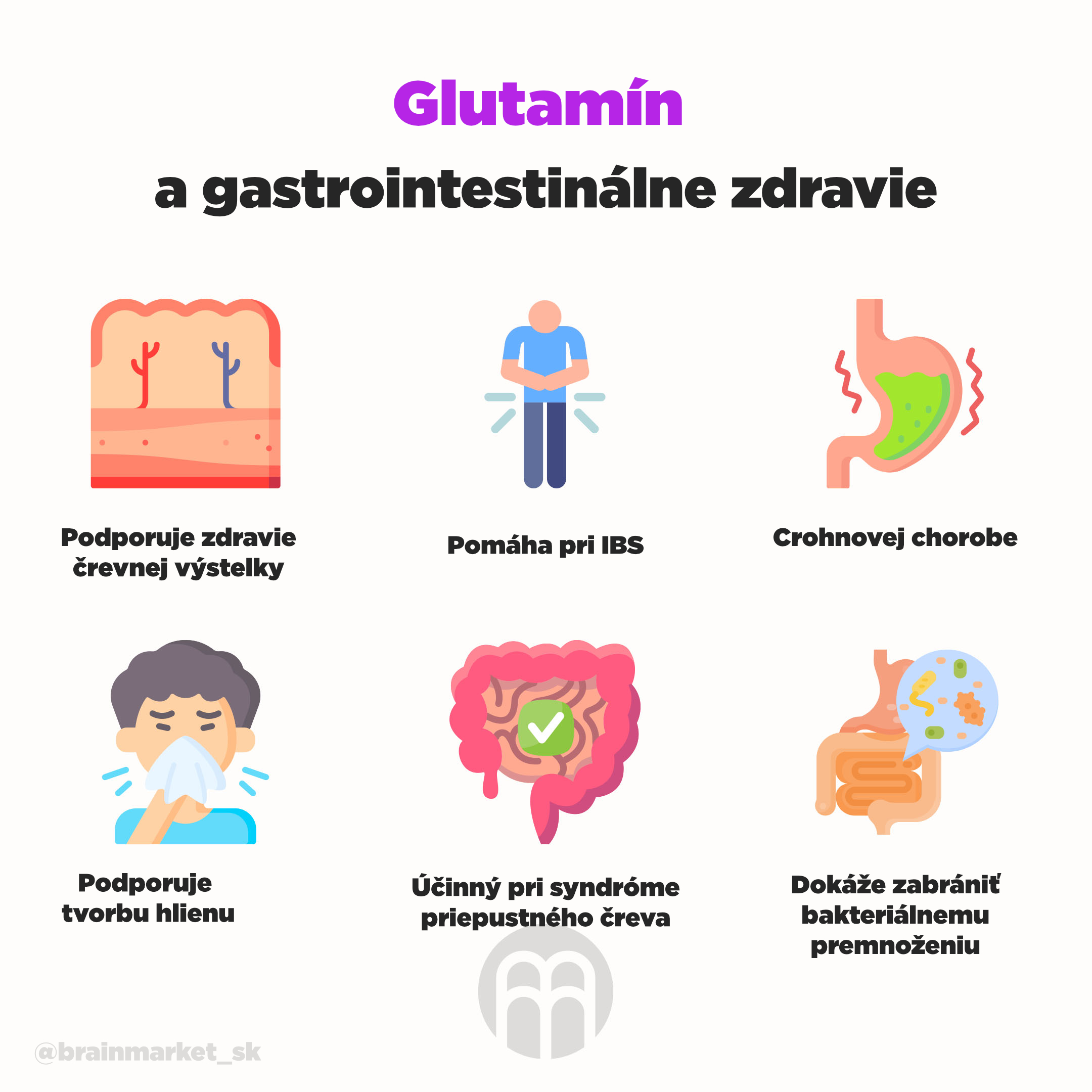 glutamin a gastro. zdravi infografika brainmarket cz