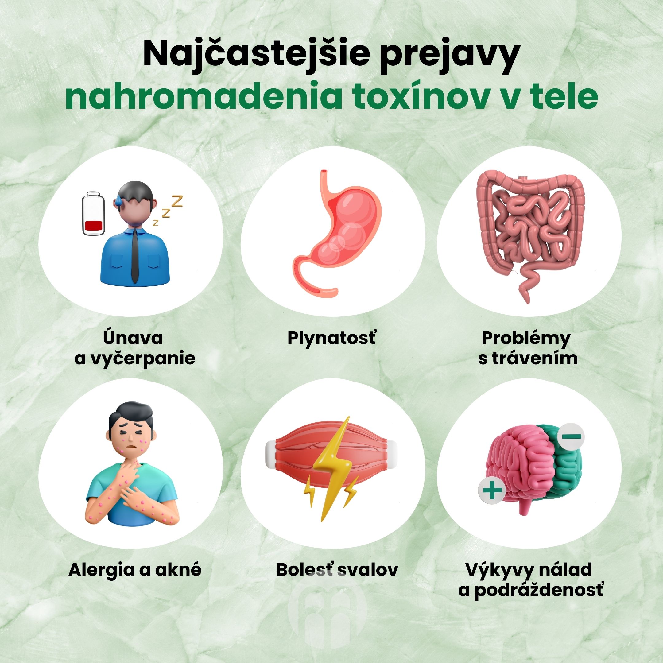 Nejčastější projevy nahromadění toxinů v těle