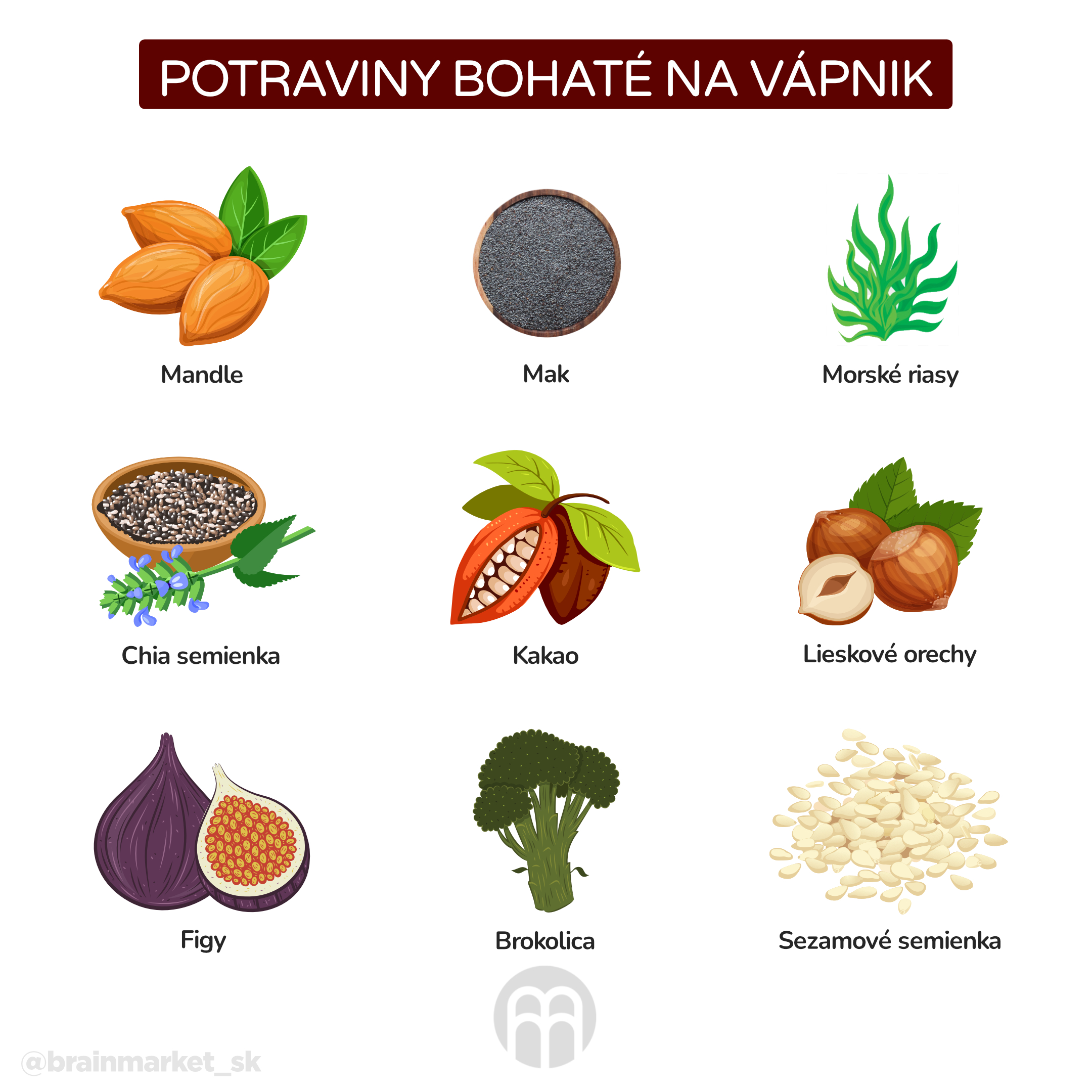 Potraviny bohaté na vápník_infografika_cz