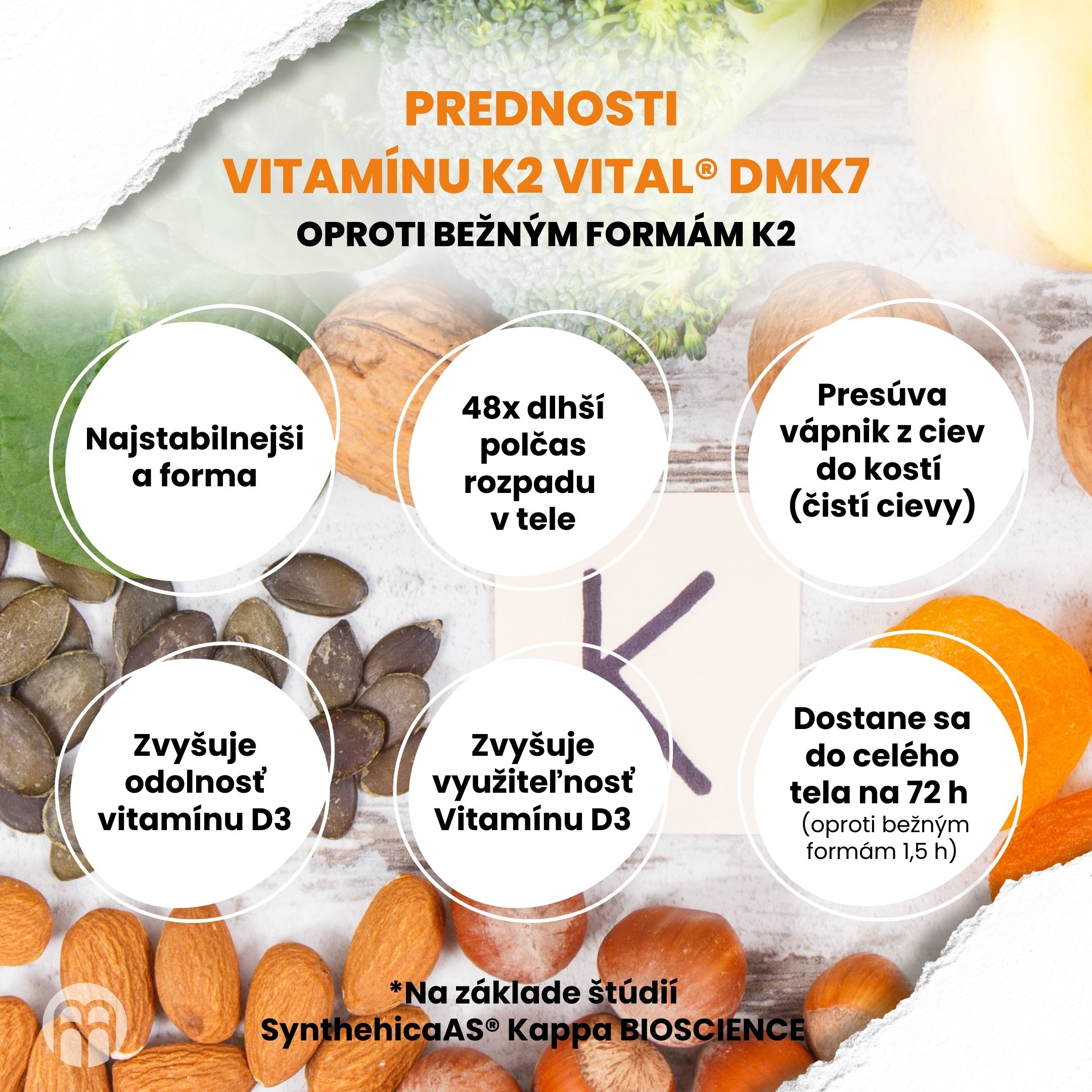 Přednosti  vitamínu K2 VITALDMK7 oproti běžným formám K2