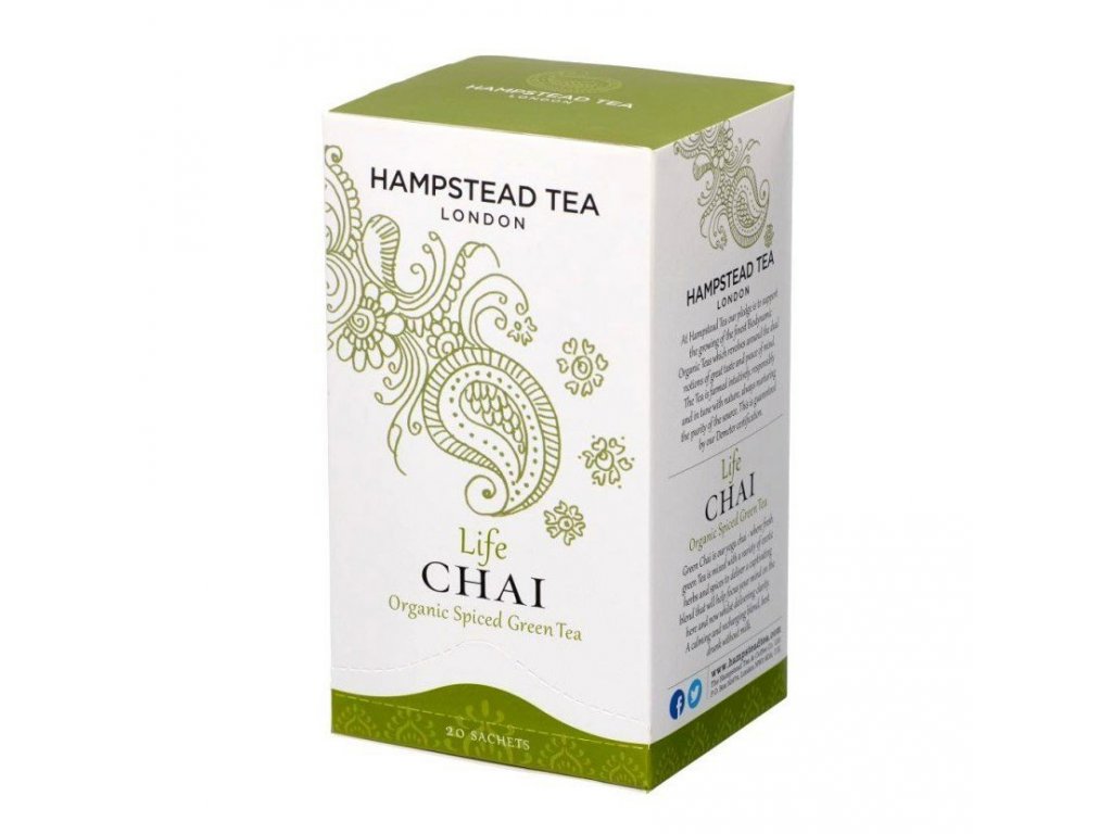 Hampstead Tea London BIO Chai zeleny caj s orientalnim korenim 20ks