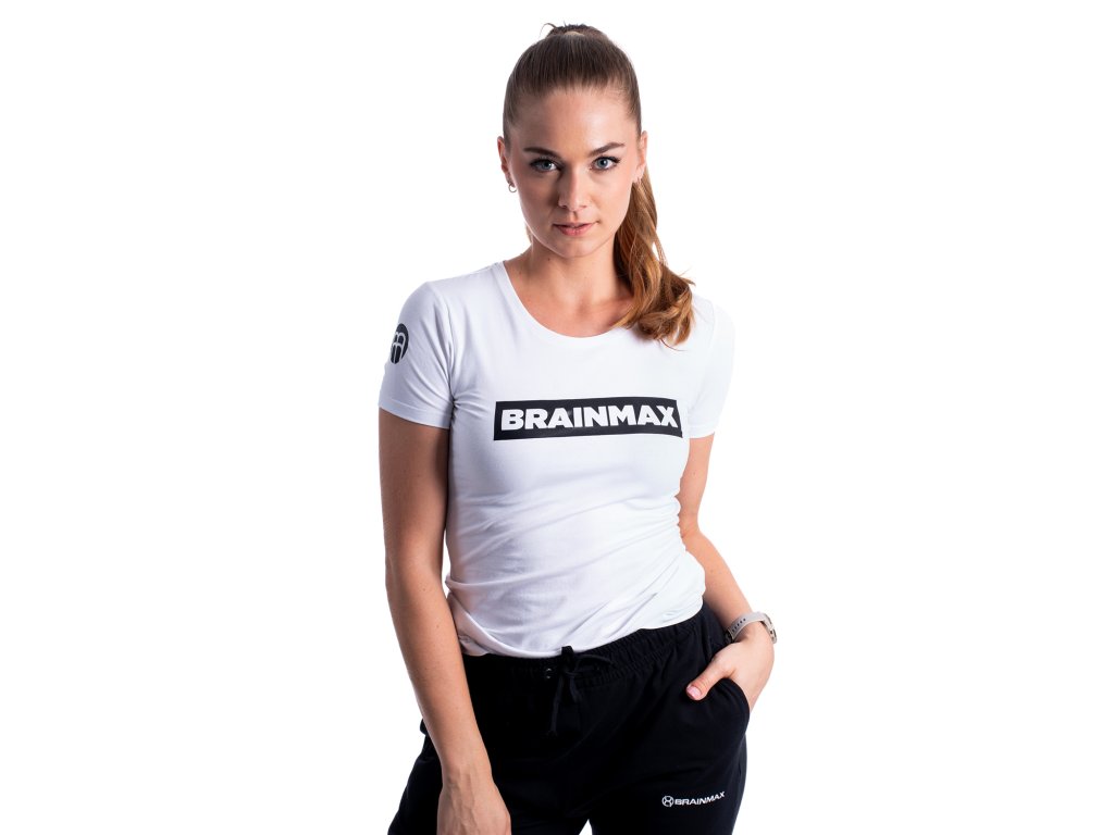 Triko BrainMax s pruhem dámské bílé Velikost: M Obrázek