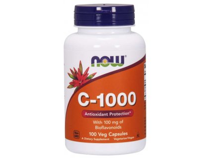 NOW Vitamin C 1000 + 100mg bioflavinoidů, 100 rostlinných kapslí