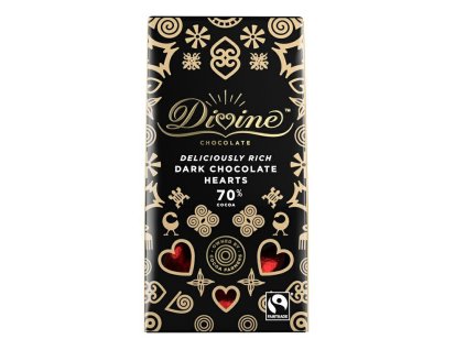 Divine horka cokoladova srdicka 70% 80g