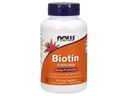 25971 now biotin 5000 ug 120 rostlinnych kapsli