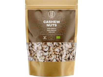 BrainMax Pure Cashew Nuts, Kešu orechy BIO, 250 g  *CZ-BIO-001 certifikát
