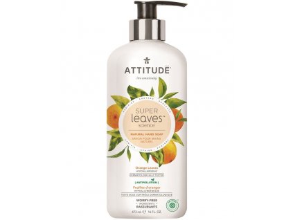 30252 attitude prirodni mydlo na ruce super leaves s detoxikacnim ucinkem pomerancove listy 473 ml