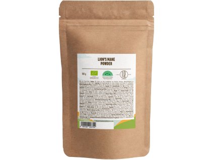 BrainMax Pure Lion's Mane (Hericium) prášok, BIO 100g  *CZ-BIO-001 certifikát