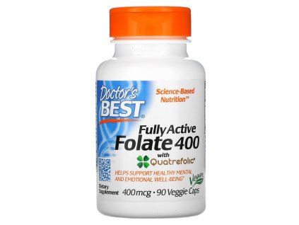 32568 doctor s best fully active folate 400 s quatrefolic kyselina listova 400 mcg 90 rostlinnych kapsli