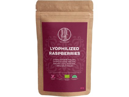 BrainMax Pure Lyophilized Raspberries, Lyofilizované maliny, BIO, 45 g  *CZ-BIO-001 certifikát