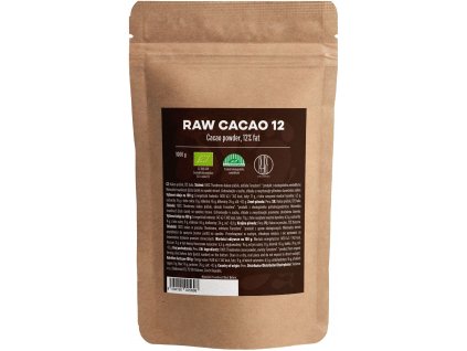 BrainMax Pure Raw Cacao 12, BIO kakao, 1kg  *CZ-BIO-001 certifikát