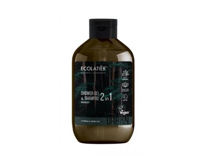 37389 ecolatier urban pansky sprchovy gel a sampon 2v1 cypris a zeleny caj 600 ml