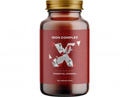 BrainMax Iron Complex, železo bisglycinát, 25 mg, 100 rastlinných kapsúl  Železo v chelátovej forme