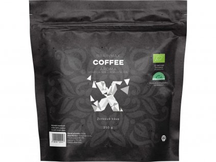 BrainMax Coffee Aroma (Arabica 30% + Robusta 70%), zrnková káva, BIO, 250 g  *CZ-BIO-001 certifikát