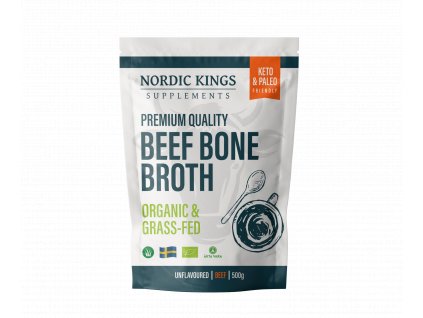 Nordic Kings - Prémiový hovězí vývar z kostí v prášku v BIO Grass-fed kvalitě, 500 g