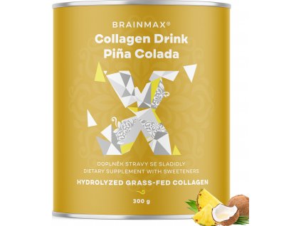 BrainMax Collagen Drink, kolagén nápoj, piňa colada, 300 g  Hydrolyzovaný grass-fed kolagén, cez 9000 mg na dávku!