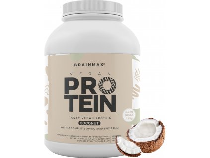 BrainMax Vegan protein, Kokos, 1000 g  24 g bielkovín, 5,29 g BCAA, Kompletné Amino spektrum, Sladené stéviou // Doplnok stravy