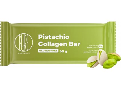 BrainMax Pure Pistachio Collagen Bar, Kolagénová tyčinka, Pistácie, 60 g
