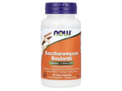 NOW Saccharomyces Boulardii, probiotika, 60 vegan kapslí  Výživový doplnok