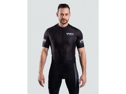 LAUF unisex cyklistický set, dres a kraťasy, čierny
