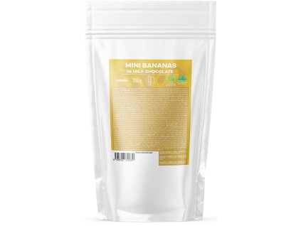 BrainMax Pure Mini banániky v mliečnej čokoláde, BIO, 200 g  *CZ-BIO-001 certifikát / BIO banány v mliečnej čokoláde