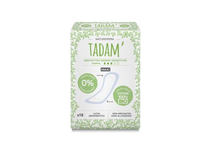 TADAM Dermo sensitivní vložky z BIO bavlny, maxi normal, 18 ks  Šetrná a pohodlná ochrana