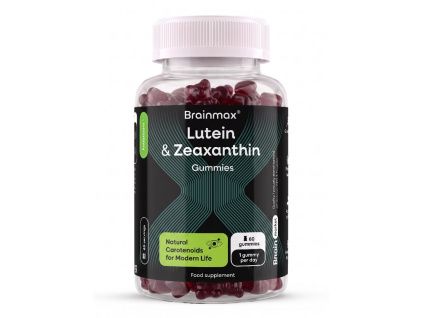 BrainMax® Lutein & Zeaxanthin Gummies, 60 cukríkov  Gumový medvedík s príchuťou lesného ovocia s vitamínom C, E a B3, 60 dávok, výživový doplnok