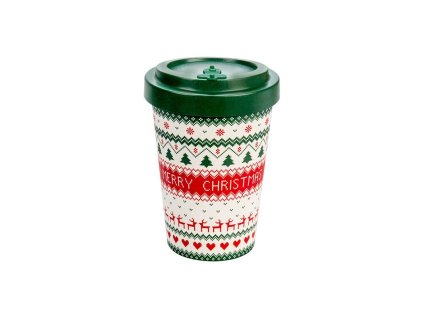 woodway opakovane pouzitelny kelimek na kavu z prirodniho materialu 500ml merry christmas