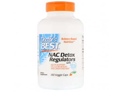 Doctor's Best NAC Detox Regulators, N Acetyl L Cystein + Selen a Molybden 180 rostlinných kapslí