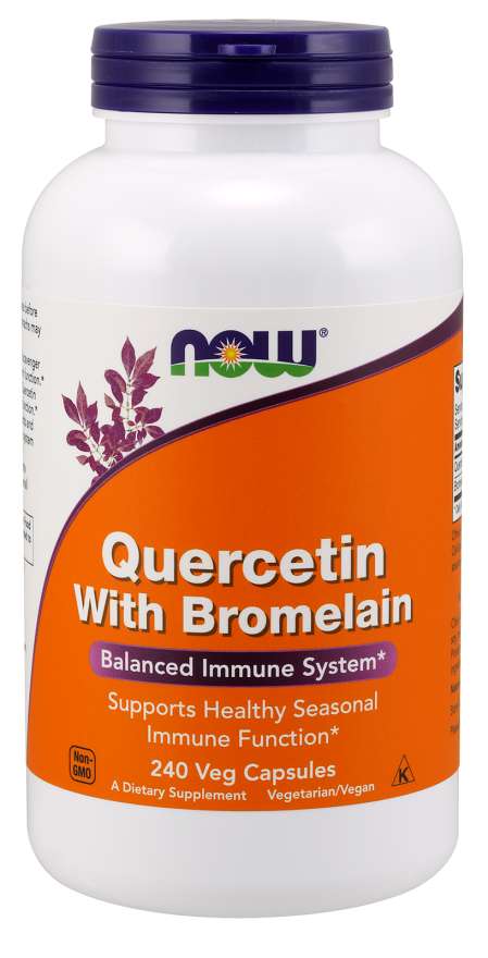 E-shop NOW® Foods NOW Quercetin with Bromelain, Kvercetín 800 mg, 240 rastlinných kapsúl
