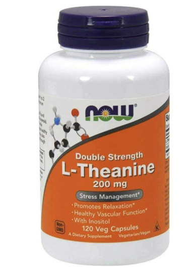 E-shop NOW® Foods NOW L-Theanine s Inositolem Double Strength, 200 mg, 120 rastlinných kapsúl