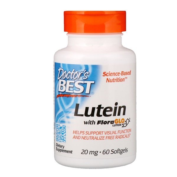 Doctor's Best Lutein s Lutemax, 20 mg, 60 softgel kapslí Obrázek