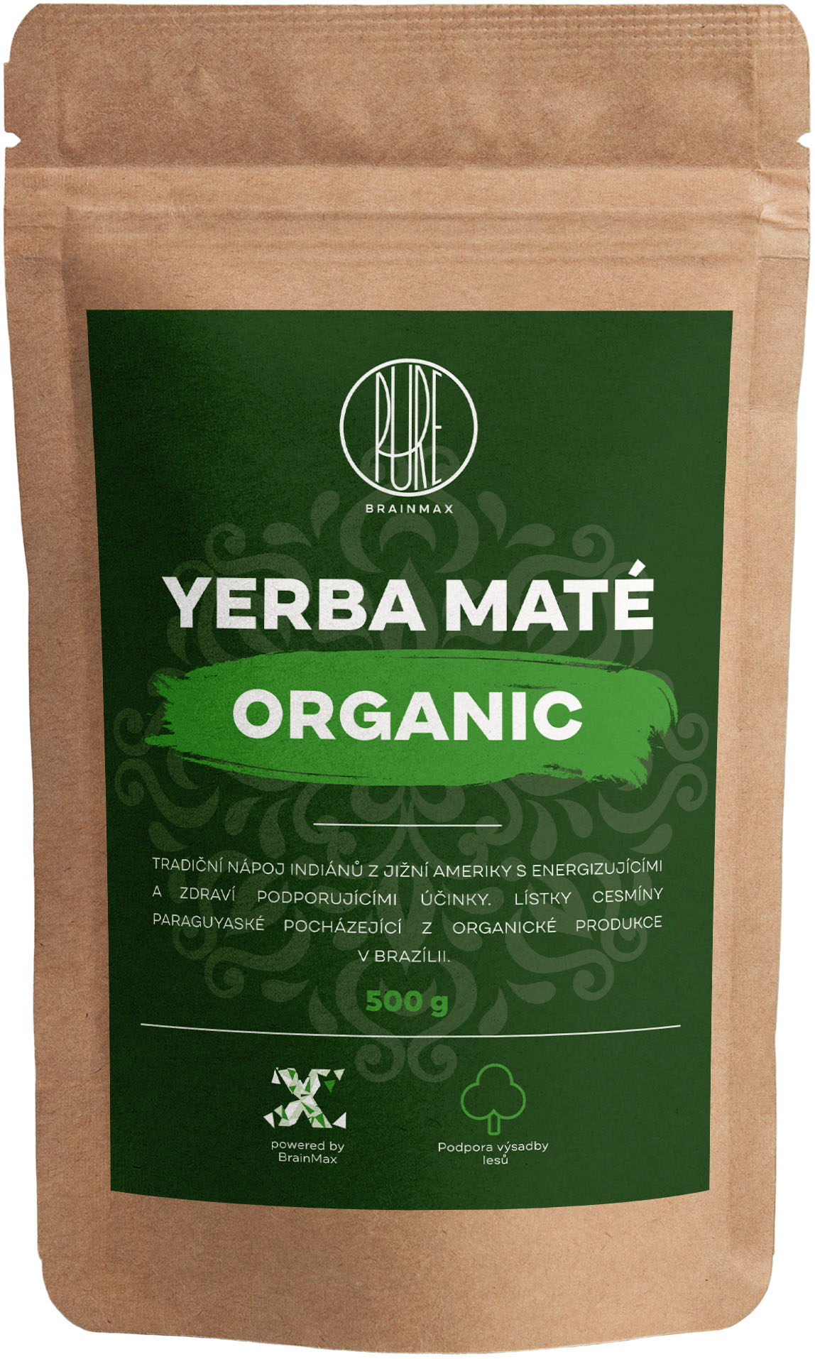 E-shop BrainMax Pure Organic Yerba Maté, 500 g