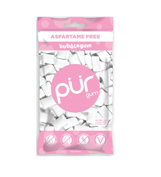 E-shop PÜR přírodní žvýkačky bez Aspartamu, Bubblegum, 55ks