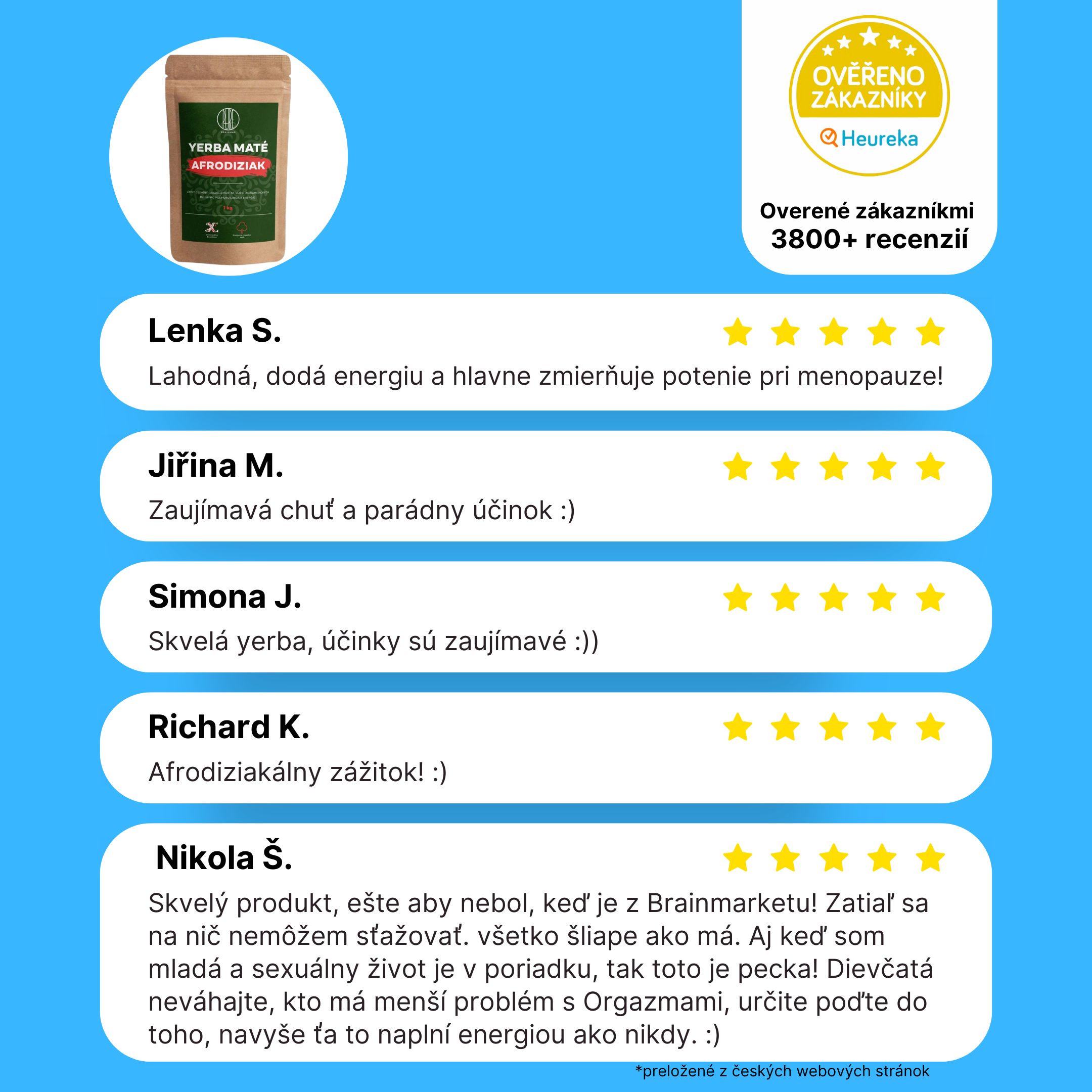 BrainMax Pure Yerba Maté, Afrodiziak, 1000 g Obrázek