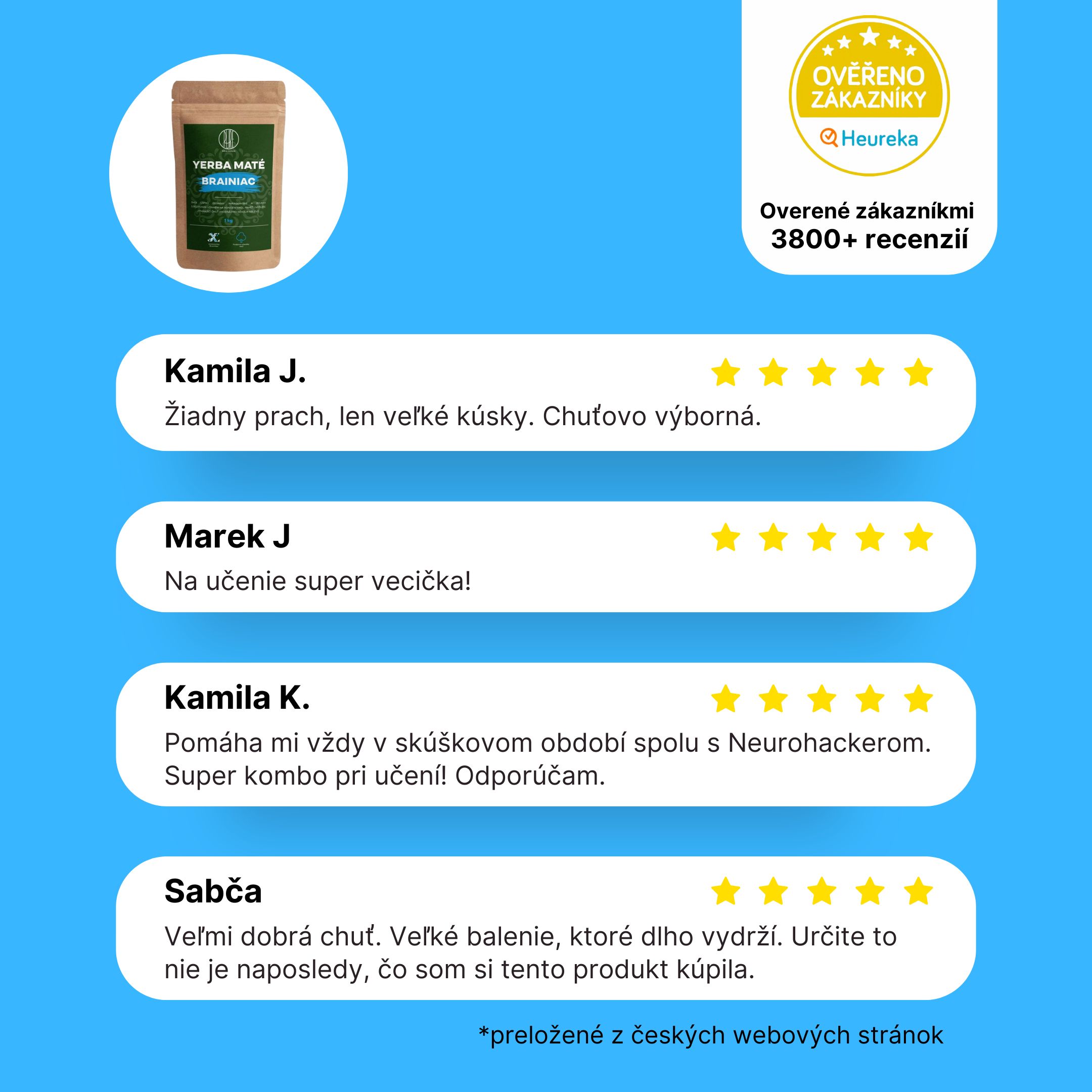 BrainMax Pure Yerba Maté, Brainiac, 1000 g Obrázek
