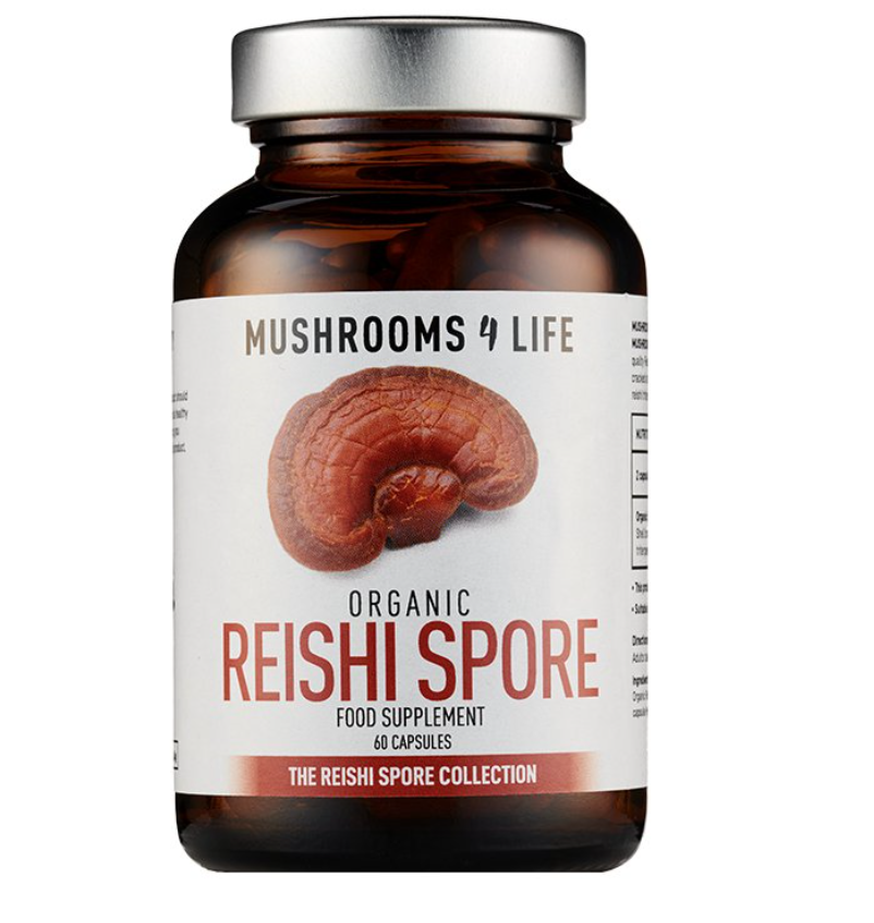 Mushrooms 4 Life Reishi Spóry - Certifikovaná BIO houba, 60 kapslí