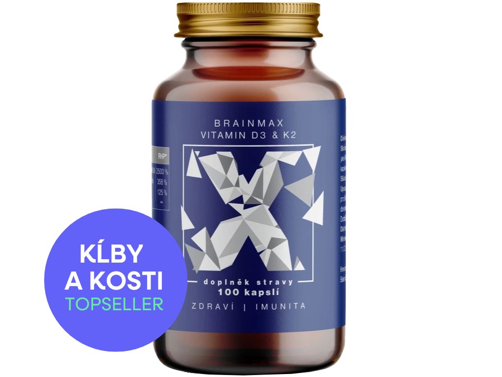 BrainMax Vitamin D3 & K2, D3 5000 IU / K2 jako MK7 150 mcg, 100 rostlinných kapslí Obrázek