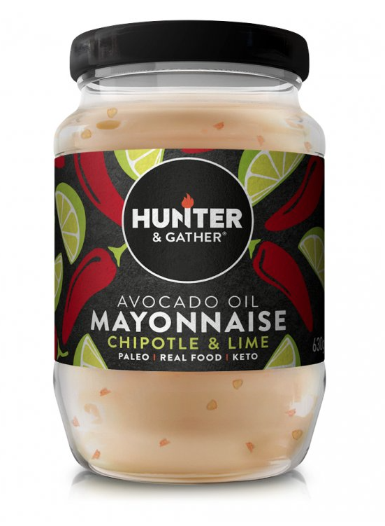 E-shop HUNTER & GATHER avokádová majonéza s chipotle chilli papričkou a limetkou, 630 g