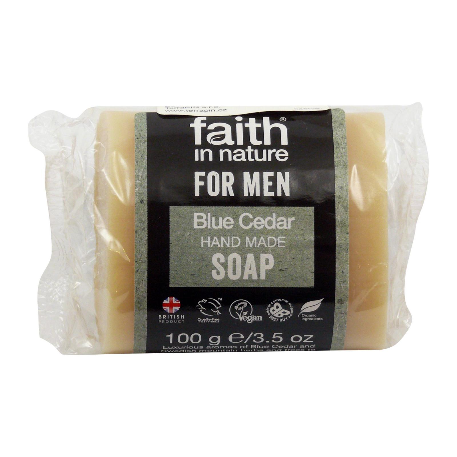 E-shop Faith in Nature tuhé mydlo pre mužov - modrý céder, 100 g