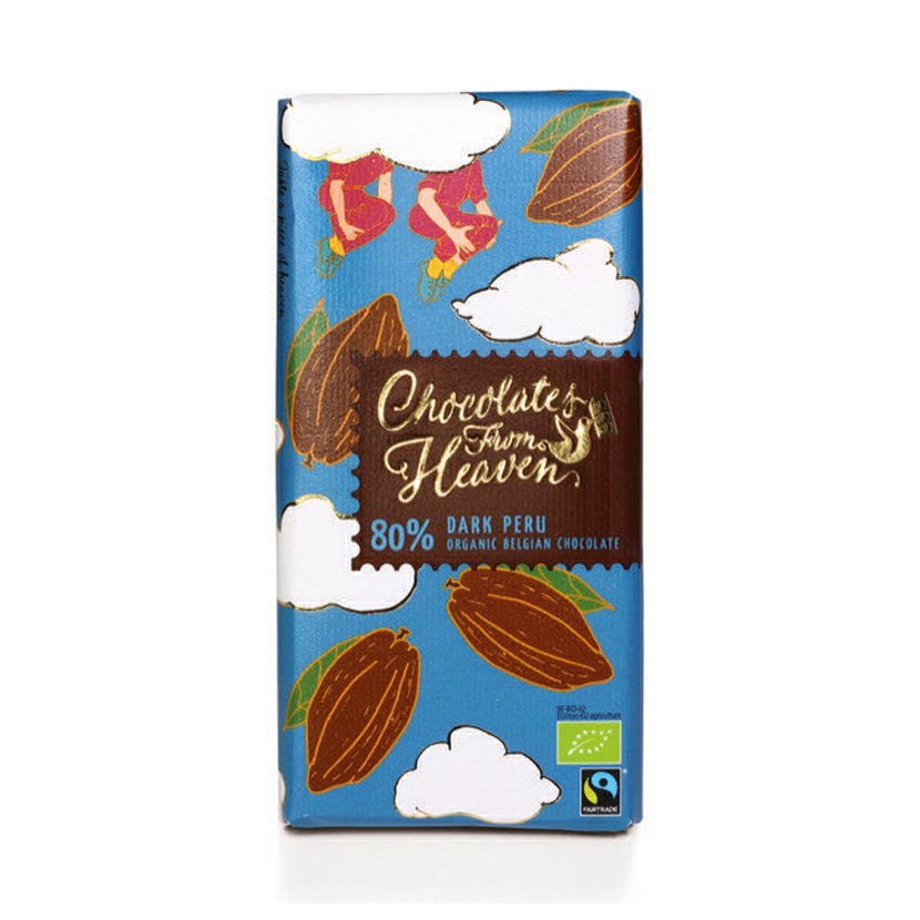 E-shop Chocolates from Heaven - BIO horká čokoláda Peru 80 %, 100 g