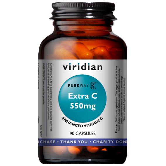 E-shop Viridian Extra C 550mg (Vitamín C), 90 kapslí