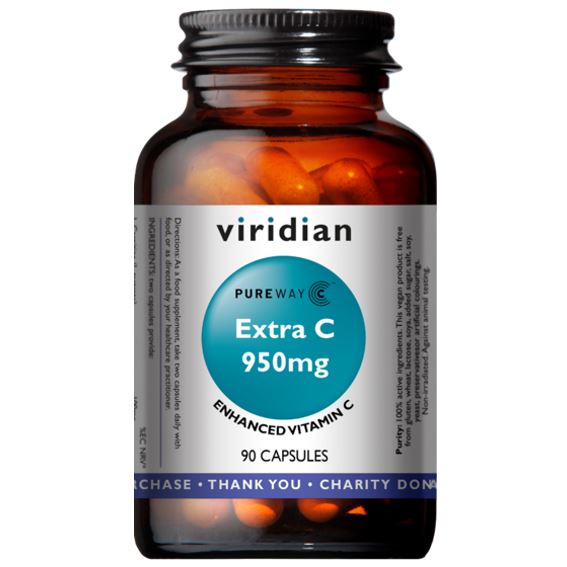 E-shop Viridian Extra C 950mg (Vitamín C), 90 kapslí