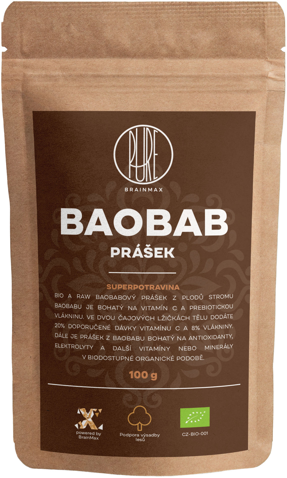 E-shop BrainMax Pure Baobab BIO prášok, 100 g