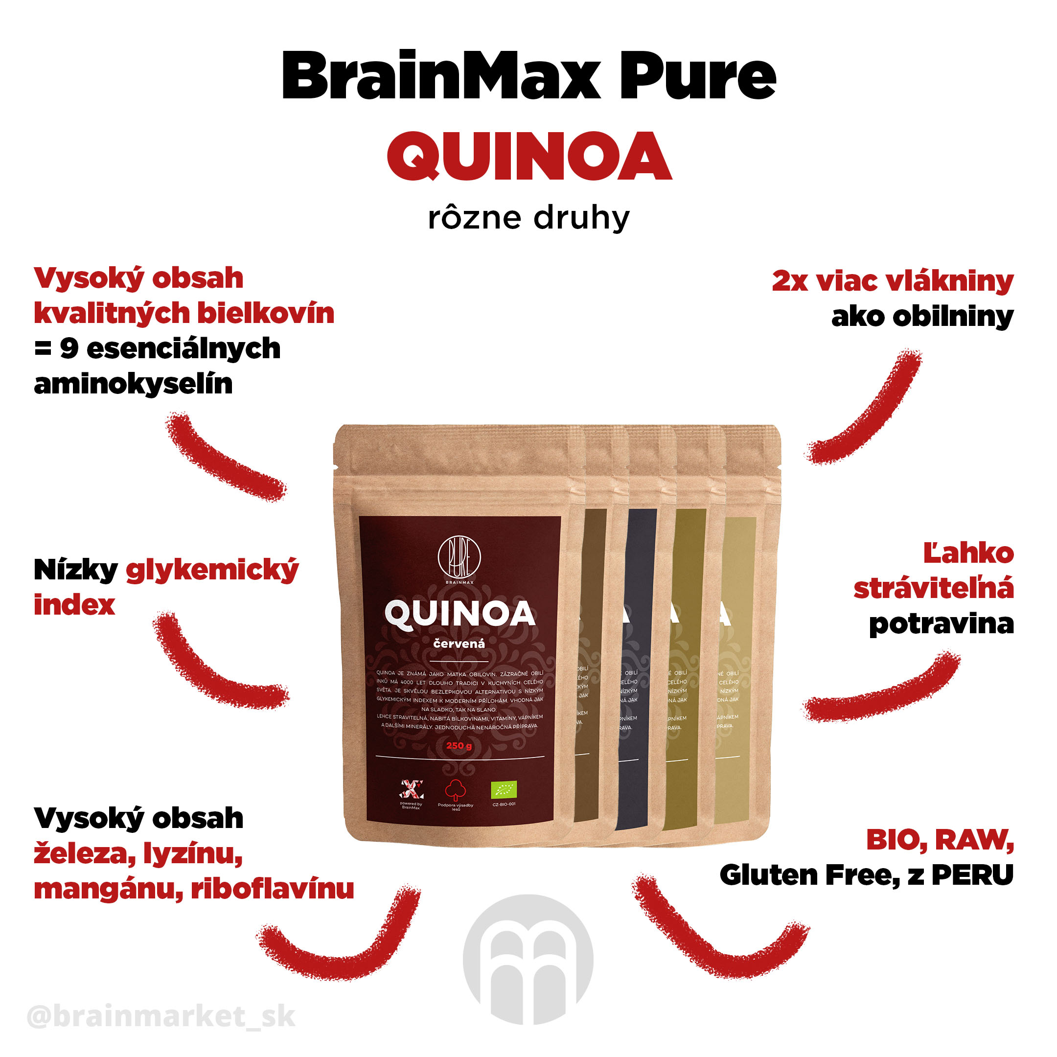 BrainMax Pure Quinoa BIO, černá, 250 g Obrázek