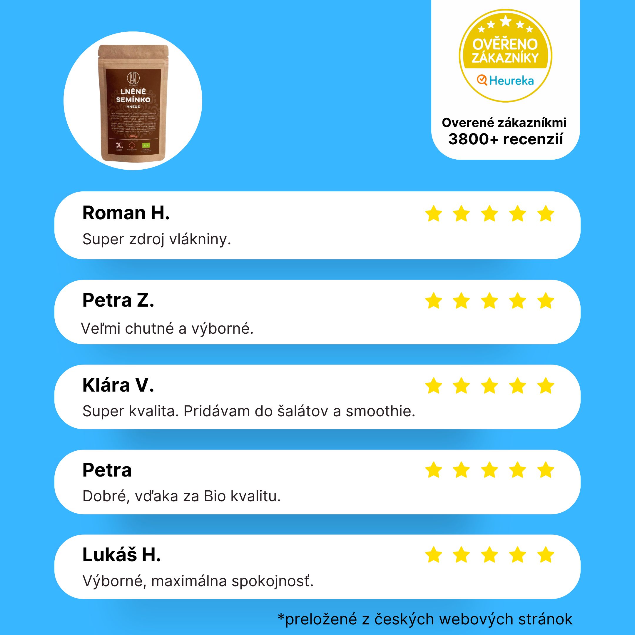 BrainMax Pure Lněné semínko (hnědé) BIO, 500 g Obrázek