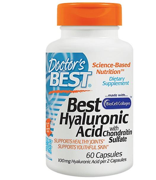 E-shop Doctor's Best Hyaluronic Acid + Chondroitin Sulfate with Biocell colagen (kyselina hyaluronová + chontroitin sulfát s obsahom Biocell kolagénu), 60 kapsúl