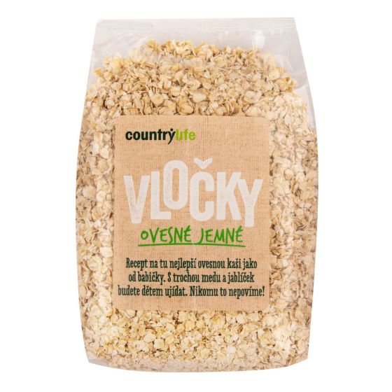 E-shop CountryLife - Vločky ovesné jemné, 500g