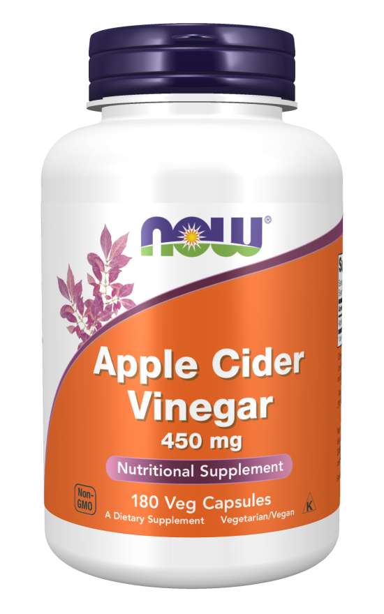 E-shop NOW® Foods NOW Apple Cider Vinegar (jablčný ocot) 450 mg, 180 rastlinných kapsúl